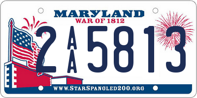 MD license plate 2AA5813