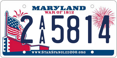 MD license plate 2AA5814