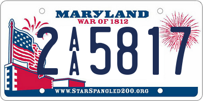 MD license plate 2AA5817