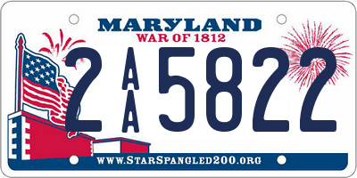 MD license plate 2AA5822