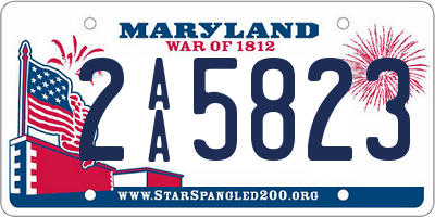 MD license plate 2AA5823