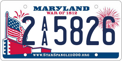 MD license plate 2AA5826