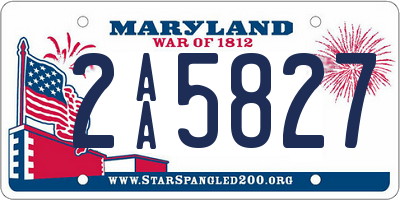 MD license plate 2AA5827