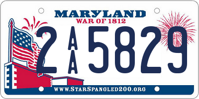 MD license plate 2AA5829