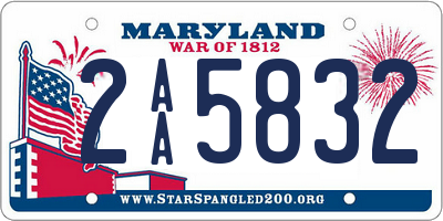 MD license plate 2AA5832