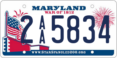 MD license plate 2AA5834