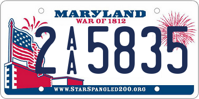 MD license plate 2AA5835