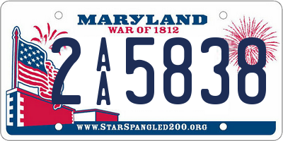 MD license plate 2AA5838