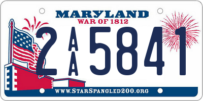 MD license plate 2AA5841