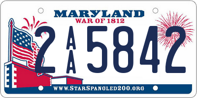 MD license plate 2AA5842