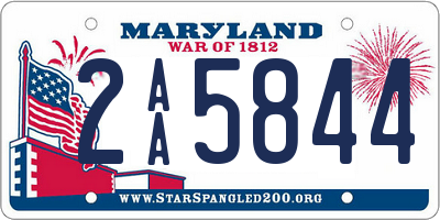 MD license plate 2AA5844