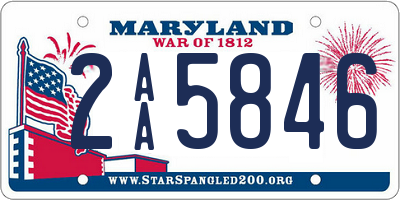 MD license plate 2AA5846