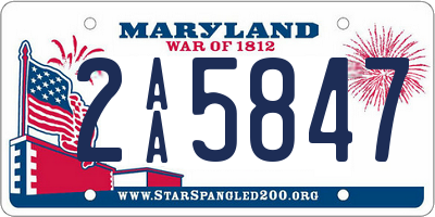 MD license plate 2AA5847