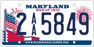 MD license plate 2AA5849