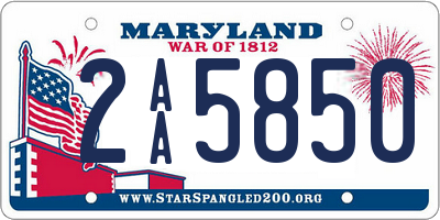 MD license plate 2AA5850