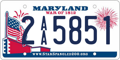 MD license plate 2AA5851