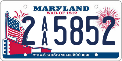 MD license plate 2AA5852