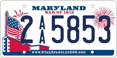 MD license plate 2AA5853