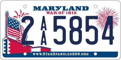 MD license plate 2AA5854