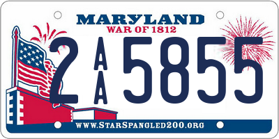 MD license plate 2AA5855