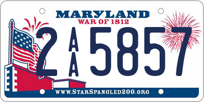 MD license plate 2AA5857