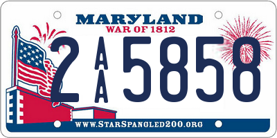 MD license plate 2AA5858