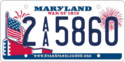 MD license plate 2AA5860