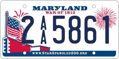 MD license plate 2AA5861