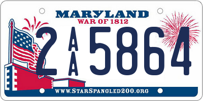 MD license plate 2AA5864