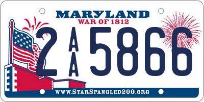 MD license plate 2AA5866