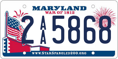 MD license plate 2AA5868