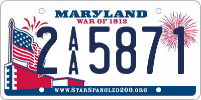 MD license plate 2AA5871