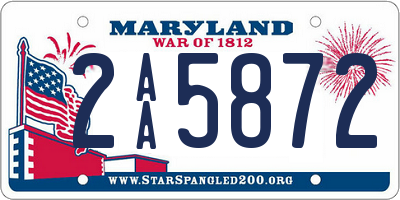 MD license plate 2AA5872