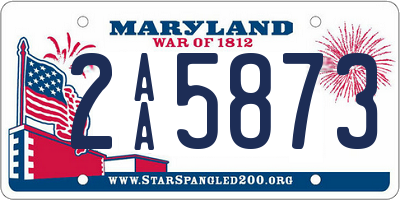 MD license plate 2AA5873