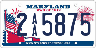 MD license plate 2AA5875