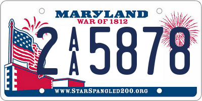 MD license plate 2AA5878