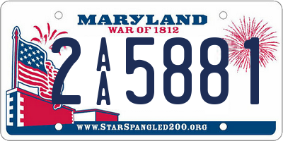 MD license plate 2AA5881