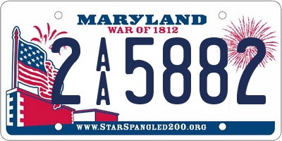 MD license plate 2AA5882