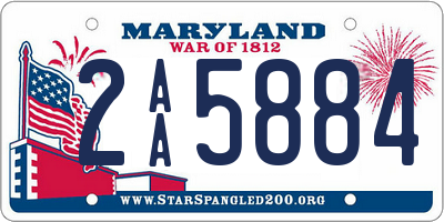 MD license plate 2AA5884