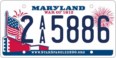 MD license plate 2AA5886