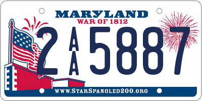 MD license plate 2AA5887