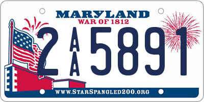 MD license plate 2AA5891