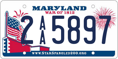 MD license plate 2AA5897