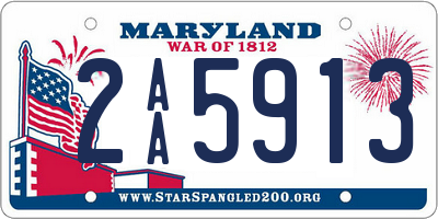 MD license plate 2AA5913