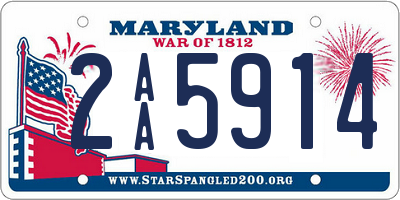 MD license plate 2AA5914