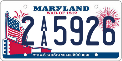 MD license plate 2AA5926