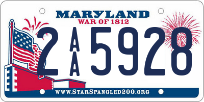 MD license plate 2AA5928