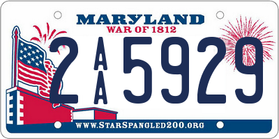 MD license plate 2AA5929