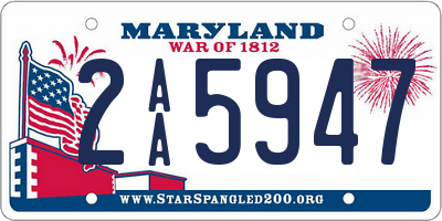 MD license plate 2AA5947