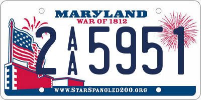 MD license plate 2AA5951
